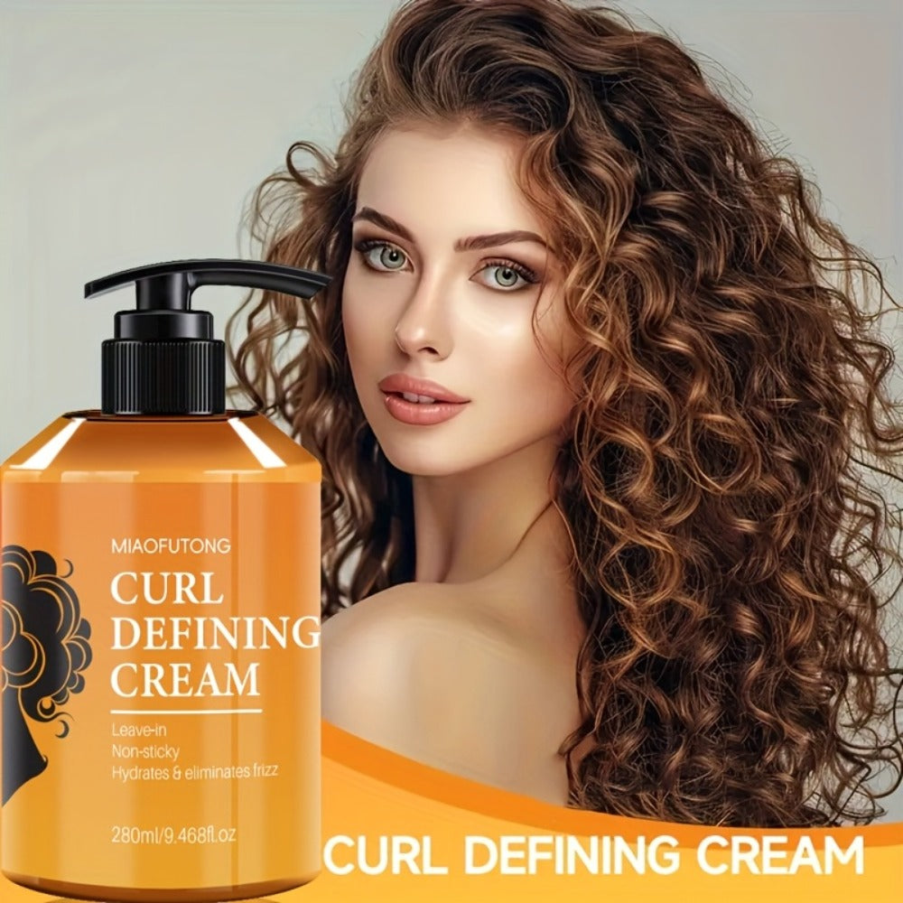 Curl Defining Cream with Argan Oil 280ml Frizz Control Moisture Lock Hydrating Styling Conditioner – Enhances Shine Boosts Volume Heat-Free Curl Definer for Curly Wavy Coily Hair W - product image 4