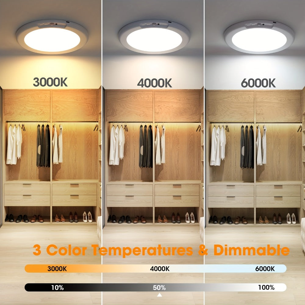 Rechargeable Ceiling Light No Wiring – Battery Operated LED Ceiling Light with Remote Control, Motion Sensor, Dimmable & Timer, Wireless Overhead Light for Bathroom Pantry Hallway  - product image 7