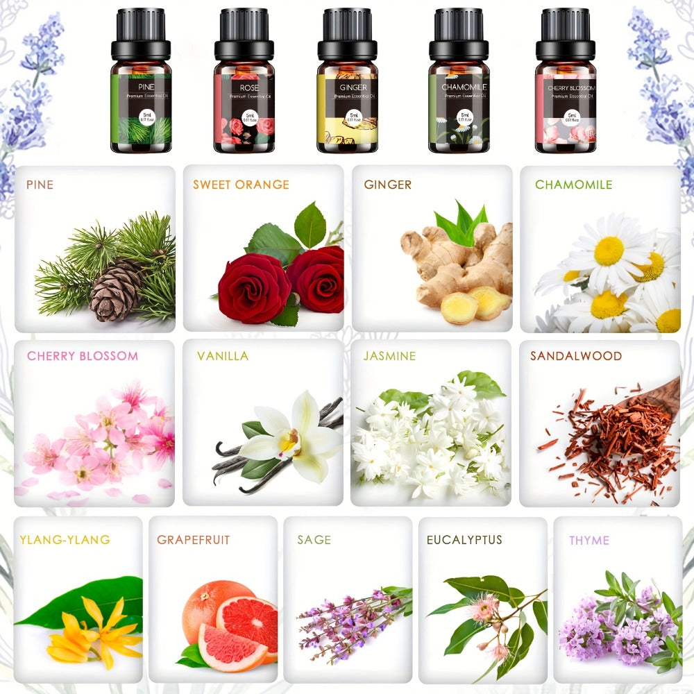Essential Oil Set – Pure Natural Aromatherapy Oils in Amber Glass Bottles for Diffuser & Humidifier, DIY Fragrance, Valentine's Day & Holiday Gift for Women, Girls, Friends & Famil - product image 9