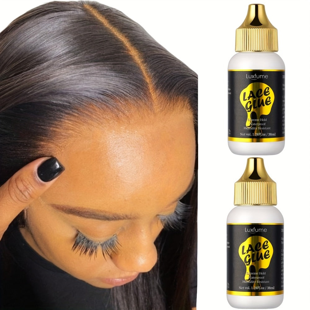 Lace Glue for Wigs Strong Hold Invisible Bonding Adhesive Waterproof Extreme Hold Fast Drying Lace Front Wig Glue for Daily Wear Styling 2pcs Set - product image 8