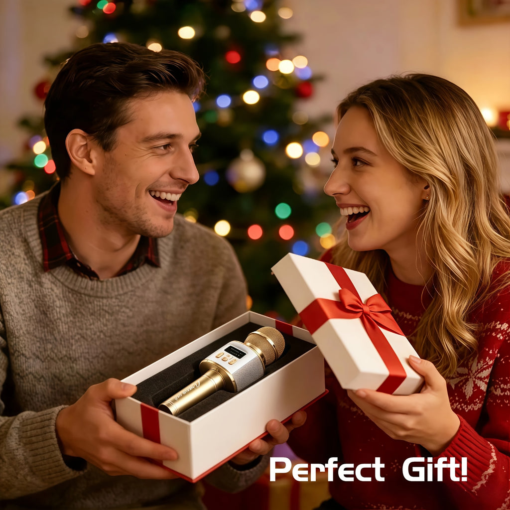 Wireless Karaoke Microphone Speaker with LED Lights and Fun Voice Changer - Portable Singing Mic, Perfect for Holiday Parties, Christmas Family Gatherings, New - product image 47