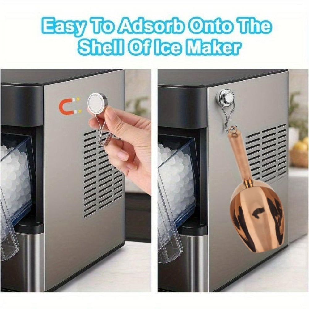 Ice Scoop Stainless Steel with Magnetic Hook Rose Gold Finish Compatible with GE Profile Opal Ice Maker Granular Ice Maker Unit Refrigerator Accessory for Ice Cubes Bars Parties Ki - product image