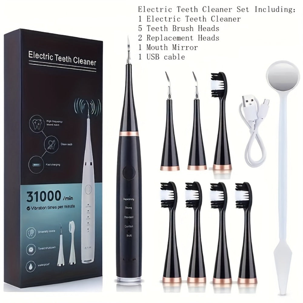 Electric Toothbrush Kit USB Rechargeable - Multi-Accessory Dental Care Set with Travel Case, Replaceable Brush Heads, Portable Oral Hygiene Device for Home & Travel, Gift for Men & - product image 3
