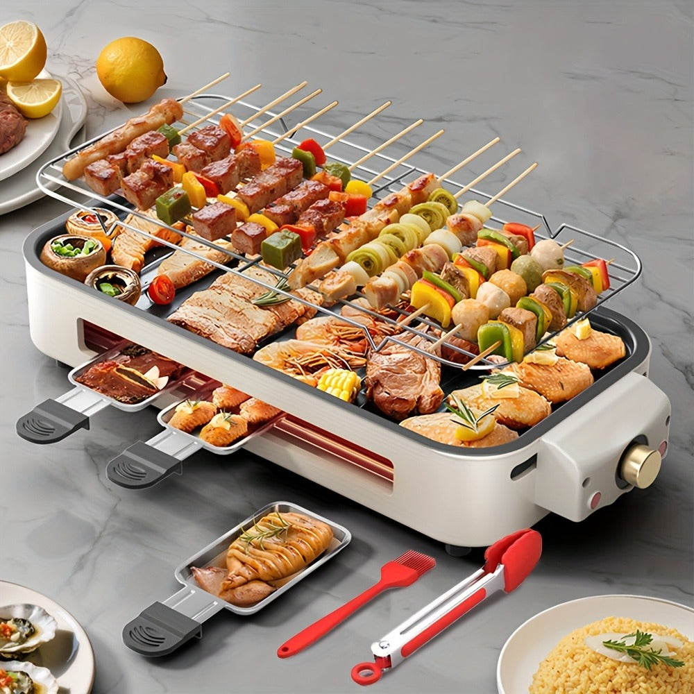 Electric Grill 2-in-1 Indoor BBQ & Frying Pan – 1500W Temperature Control, Non-Stick Detachable Cooking Board, Portable Electric Grill for Meat, Dishwasher Safe, Christmas Gift Ide - product image 2
