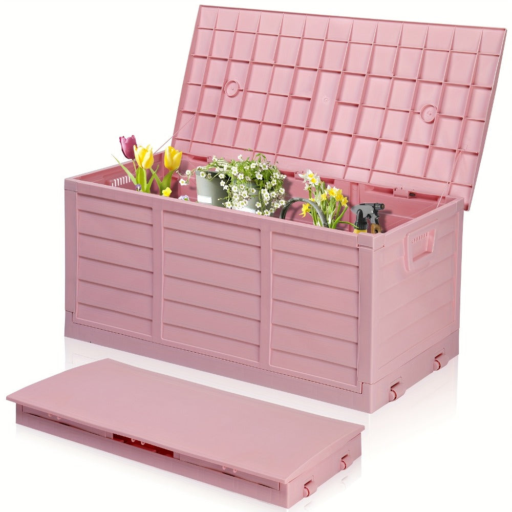 75 Gallon Deck Box with Wheels – 284L Resin Outdoor Storage Box Lockable Plastic Container for Patio, Pool & Garden, 110 lbs Capacity, Multiple Colors, Weatherproof Outdoor Storage - product image 14