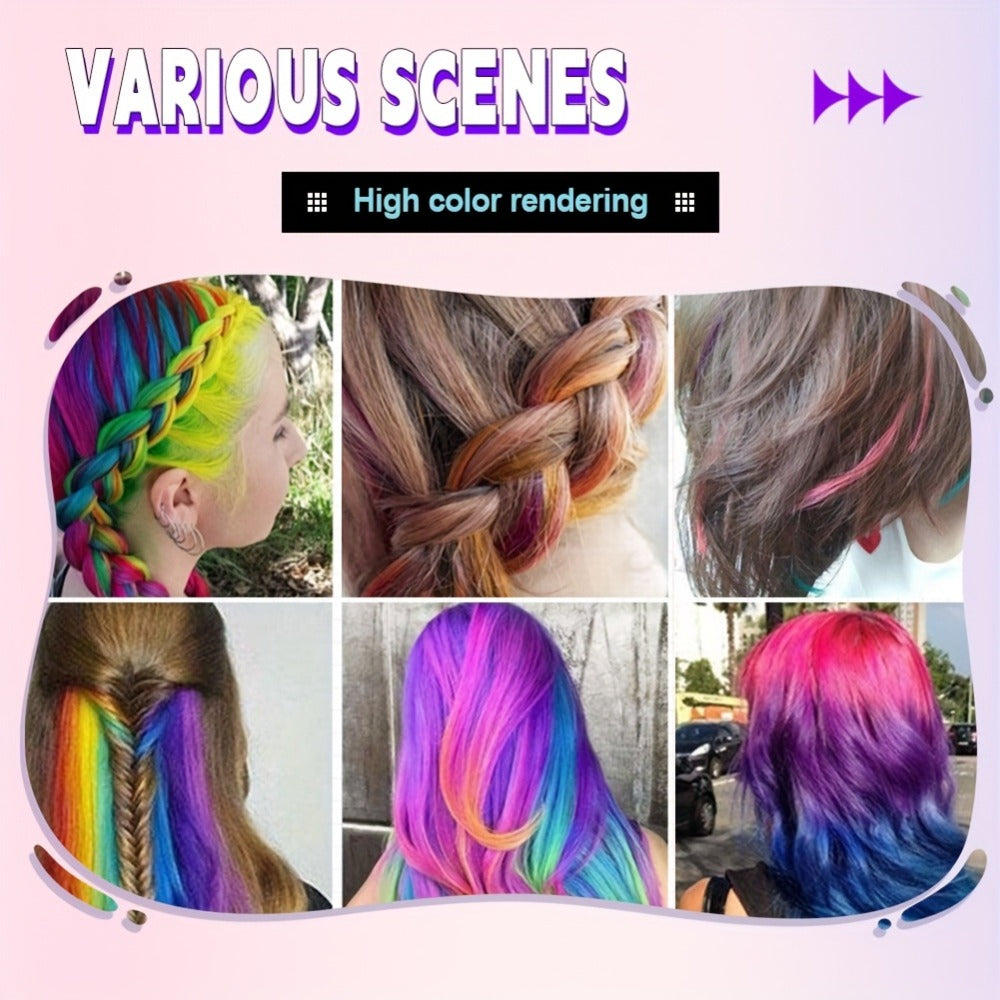 Temporary Hair Chalk Comb Set 14 Colors — Washable Hair Color Sticks with Plant-Based Squalane & Glycerin, Vibrant Streaks for Parties, Halloween, Festivals & Cosplay, Safe for All - product image 4