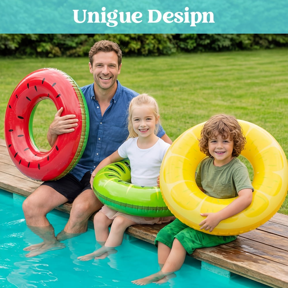 Glitter Donut Pool Float 3 Pack 32.5 Inch Inflatable Swim Ring Set | Strawberry Chocolate Mint Pool Tubes for Summer Pool Party, Birthday Decoration, Kids Teens & Adults