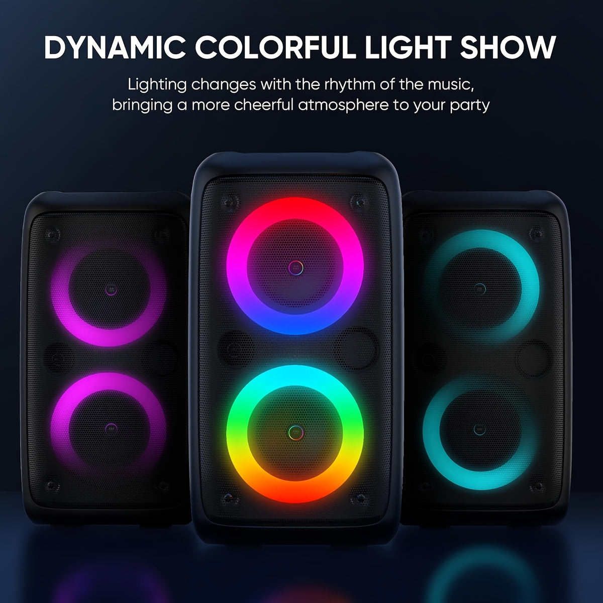 Bluetooth speaker, wireless speaker, karaoke machine with 1 wired microphone or 1 wired microphone+1 wireless microphone, adult portable speaker, PA system - product image 17