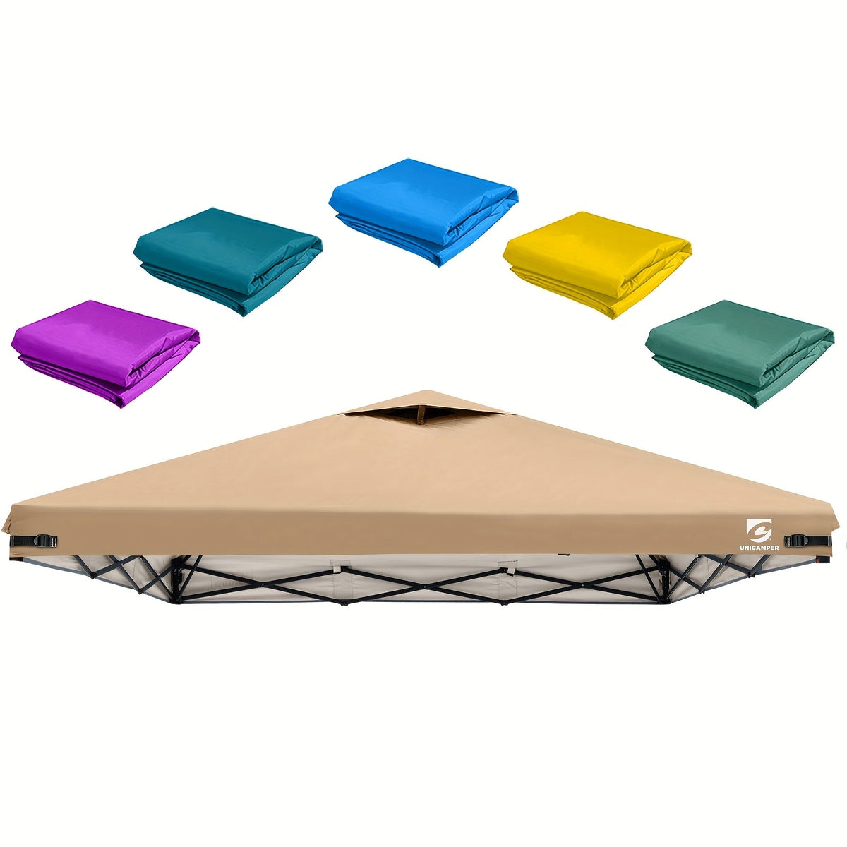 10x10 Canopy Replacement Top Cover for Straight Leg Tents | Waterproof Pop-Up Canopy Top for Camping, Outdoor Events & Backyard (Top Cover Only) | Ventilation Ports, Instant Shade, 11 Color Options