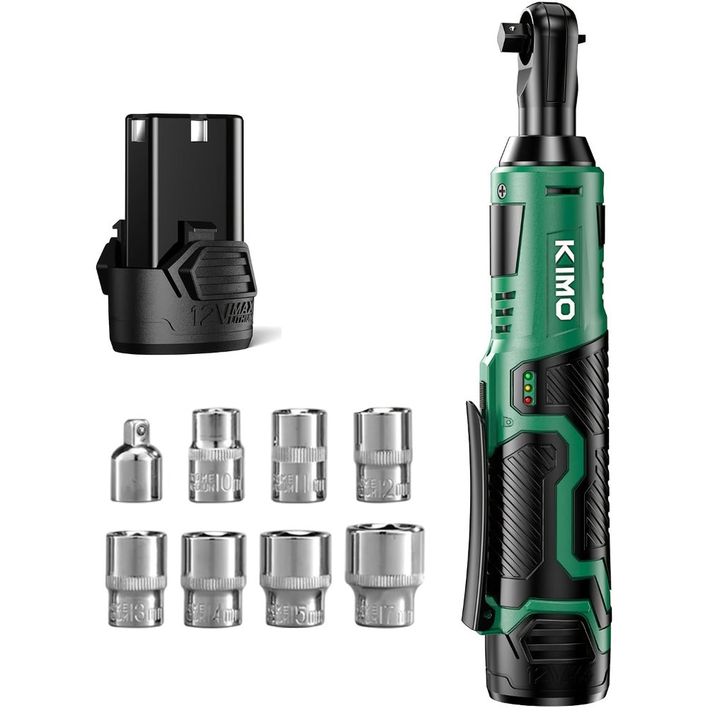 Cordless Ratchet Wrench 3/8 Inch 12V – KIMO 40ft-lb Torque Power Ratchet Set with 2.0Ah Battery, Fast Charger & 8 Sockets - product image 5