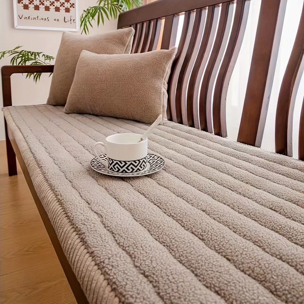 Plush Sofa Cover Bohemian Style Thickened Short Plush Non-Slip Machine Washable Pet Friendly Sofa Slipcover for Living Room Bedroom Office - Armrest Pad to 4 Seater - product image 28