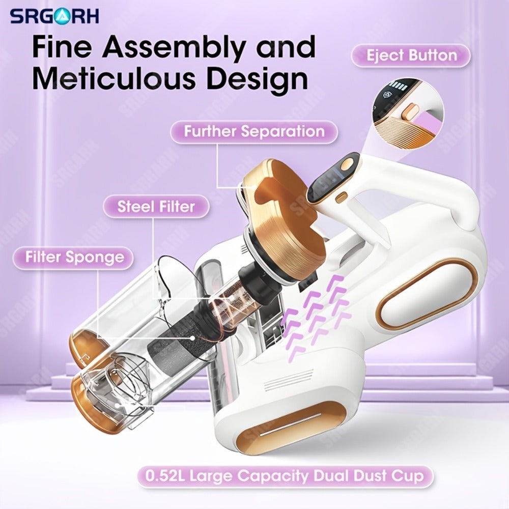 Cordless Mattress Vacuum Cleaner 16Kpa UV Light & 80000 RPM Sonic Technology, 3-Min Fast Charge Handheld Bed Vacuum for Mattress Sofa Carpet Dust Mites - product image 7
