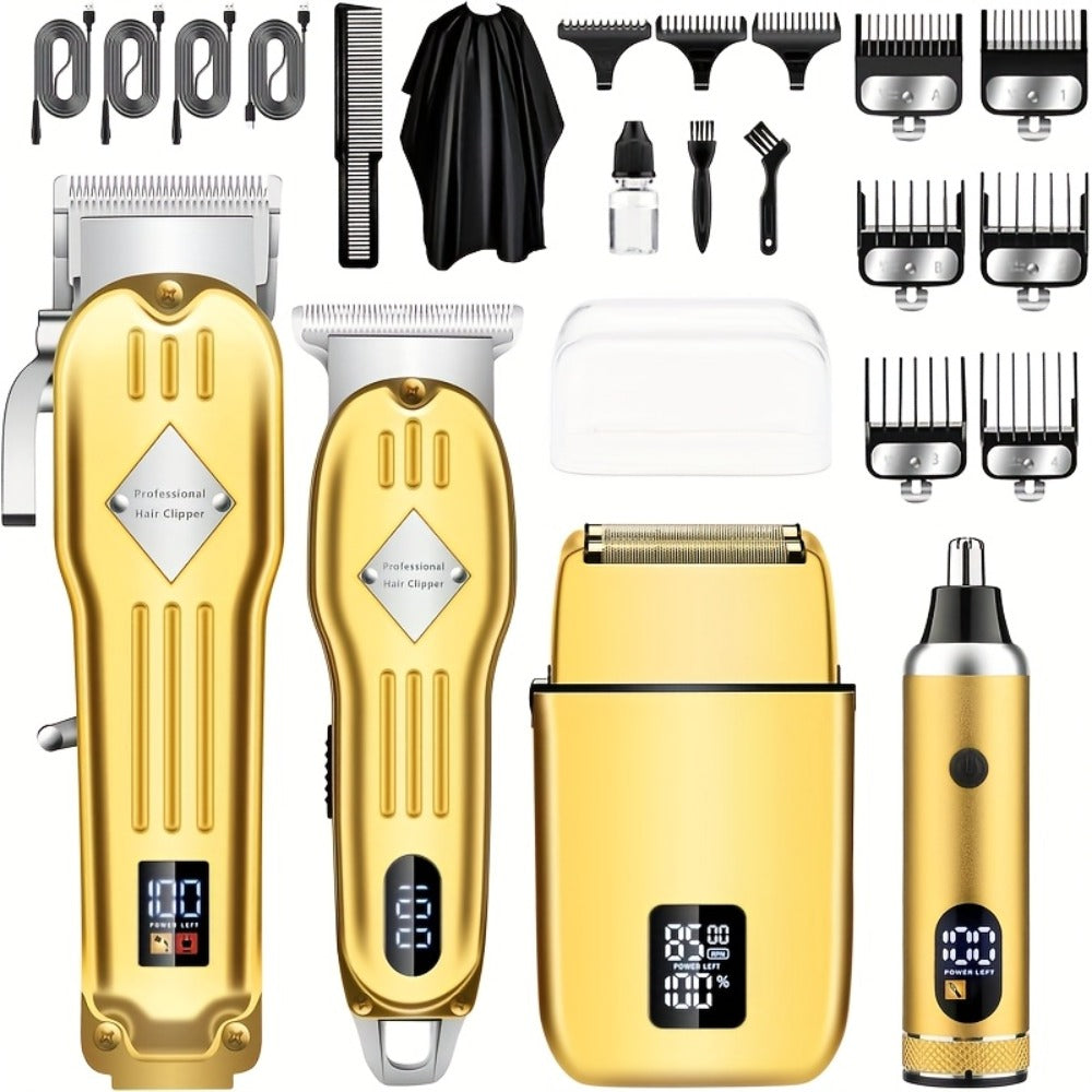 Foil Shaver Grooming Kit for Men 3-in-1 – Hair Clipper Detail Trimmer Adjustable Blades USB Rechargeable LCD Display Complete Barbershop Accessories Set Holiday Gift for Him - product image 6