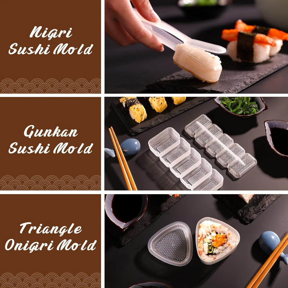 Sushi Making Kit 22-in-1 with Bamboo Rolling Mats Chef Knife Triangle Nigiri Gunkan Molds Chopsticks Beginner Guide – Complete DIY Sushi Set for Home Kitchen Japanese Cooking Gift - product image 6