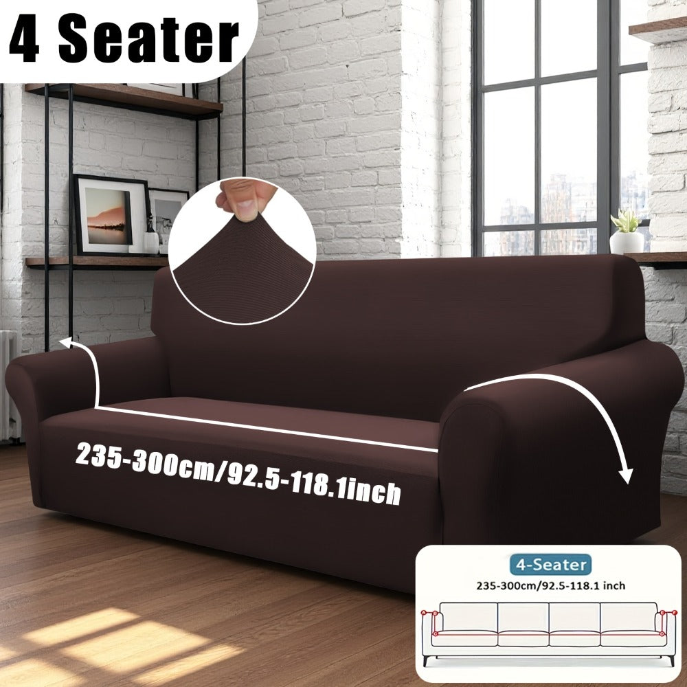 Stretch Sofa Cover Elastic Band | Milk Fiber Fabric Slipcover, Machine Washable Polyester Spandex, 1 to 4 Seater Armchair Couch Cover, Red Gray Blue Black Coffee, Home Decor - product image 32