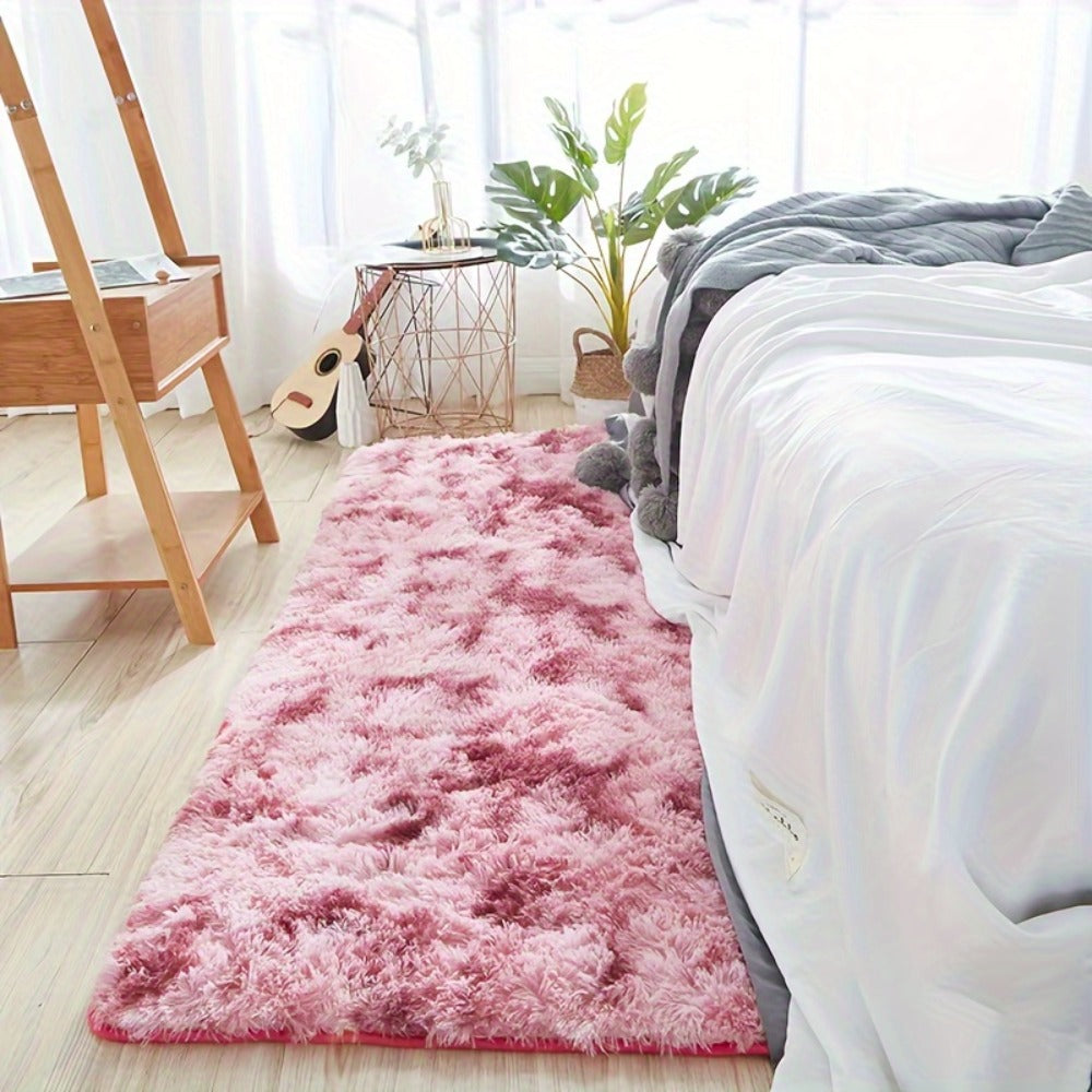 Tie-Dye Knotted Fluffy Mat Super Soft Thickened – Cozy Indoor Area Rug for Living Room, Bedroom & Office, Stylish Floor Covering 15.74x47.24 in – Dark Gray, Light Grey, Pink, White - product image 6