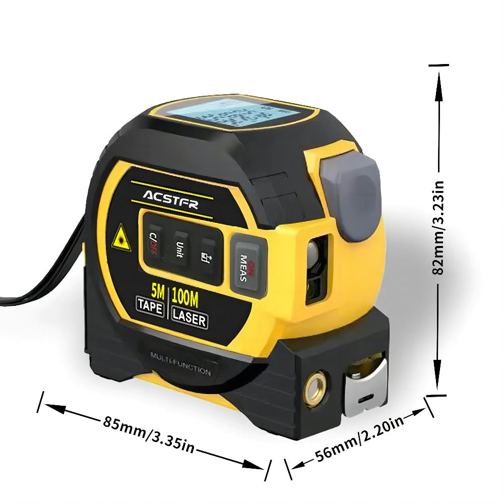 3-in-1 Laser Tape Measure Digital Laser Rangefinder Steel Tape Measure Cross Laser Level High Precision Color Screen Voice Broadcast for Construction Home DIY Measurement - product image 2