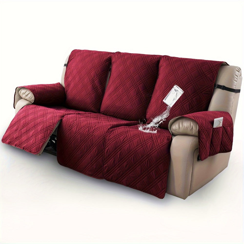 Waterproof Recliner Slipcover 3pcs Set | Non-Slip Quilted Elastic Recliner Chair Cover, Furniture Protector for Living Room Bedroom Office, 8 Colors - product image 11