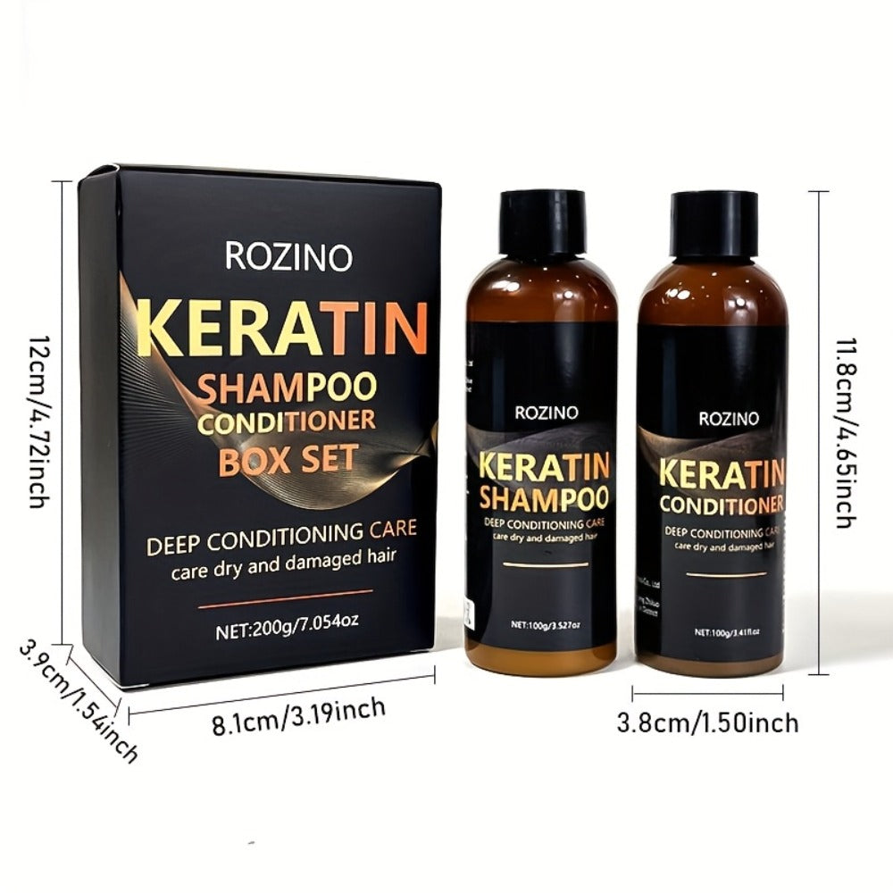 Keratin Hair Care Set 5pcs – Shampoo Conditioner Hair Mask & Essential Oil Bundle | Cleanses Strengthens Repairs Split Ends & Volumizes | Squalane Glycerin Formula for All Hair Typ - product image 5
