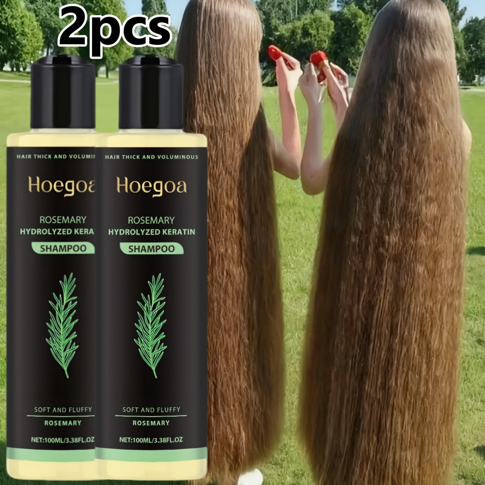 Rosemary Vitamin C Keratin Shampoo Set 3 Bottles — Deep Cleanse Moisturize & Strengthen Hair, Scalp Stimulating Antioxidant Formula, Smooth Shiny Frizz-Free Results, Holiday Hair C - product image 4