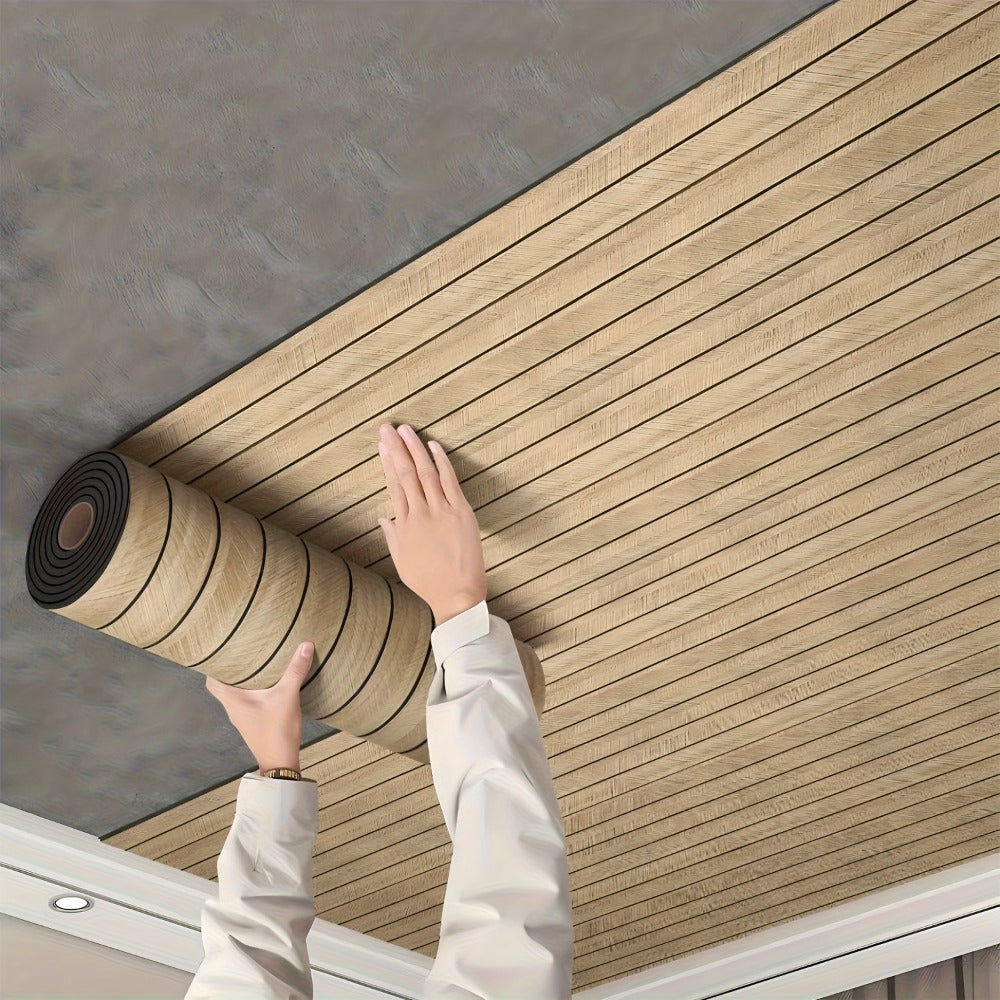 3D Wood Grain Wall Panels Self-Adhesive Peel and Stick Soundproof Grid Board Thick Matte Finish Wallpaper for Walls Ceilings Curved Surfaces Home Decor Easy Install - product image 2