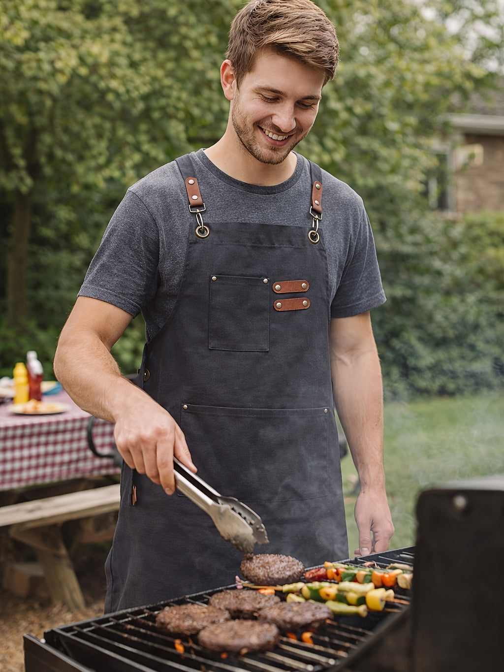 Festive Multi-Use Apron 12OZ Canvas Tool Apron With 3 Pockets - For Cooking, Gardening, Coffee Making, Thanksgiving & Christmas Gift Idea - Unisex Adjustable - product image 26