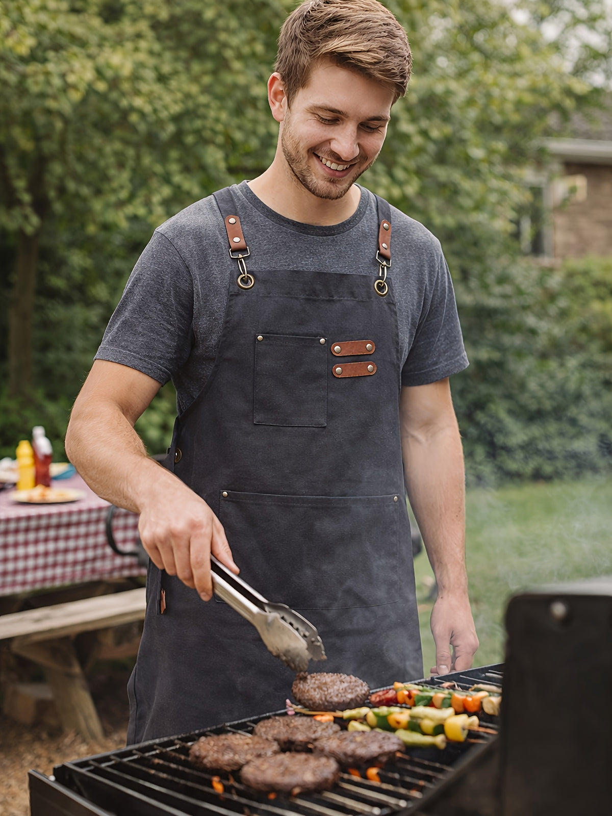 Festive Multi-Use Apron 12OZ Canvas Tool Apron With 3 Pockets - For Cooking, Gardening, Coffee Making, Thanksgiving & Christmas Gift Idea - Unisex Adjustable - product image 26