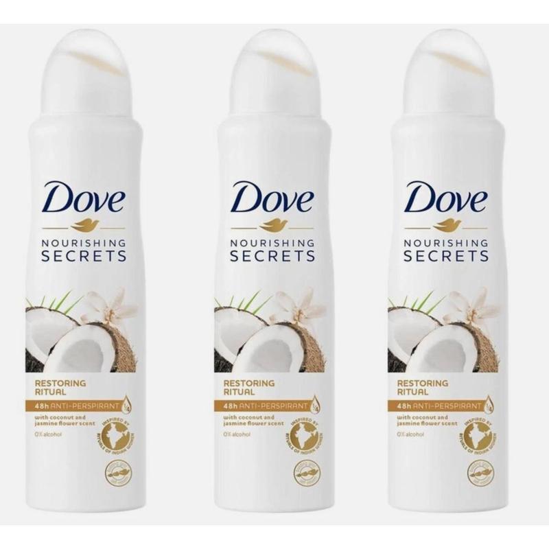 Dove Antiperspirant Deodorant Spray 3-Pack Coconut Jasmine Restoring Ritual 150ml Each – 48-Hour Sweat & Odor Protection with Moisturizing Formula for Women Tropical Fragrance Body - product image 3