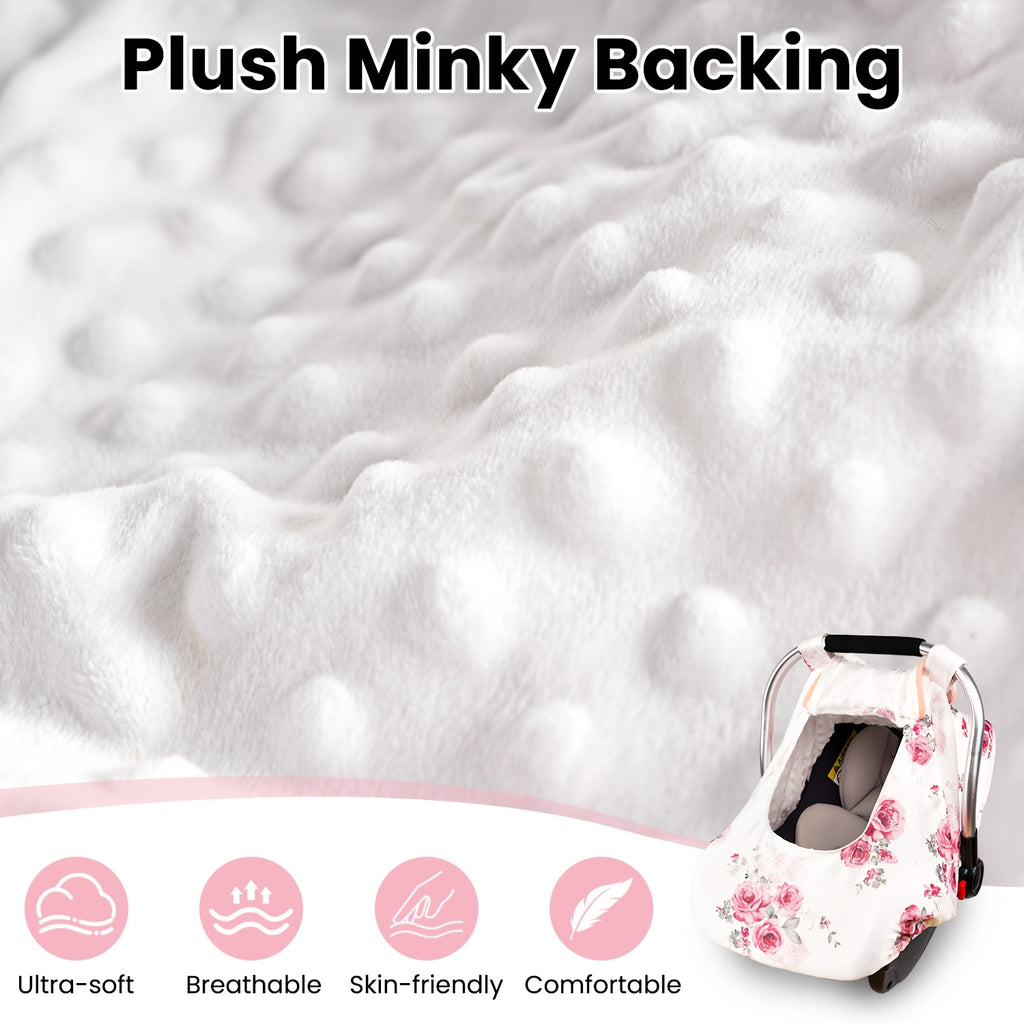 Car Seat Cover for Baby, Minky Baby Car Seat Cover, 3-In-1 Car Seat Cover, Soft and Breathable Car Seat Cover for Infant, Baby Items, Newborn Necessities - product image 8