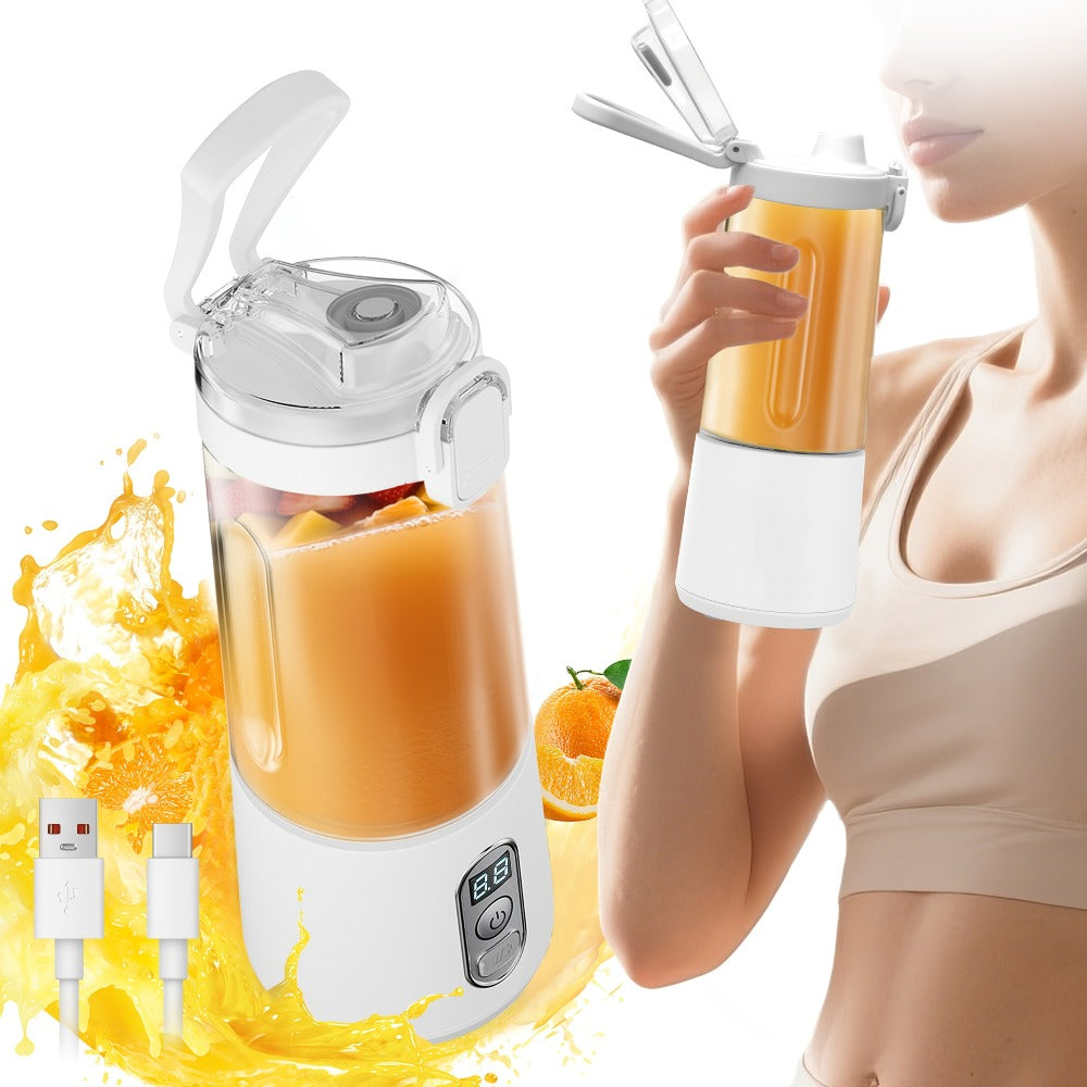 Portable Smoothie Blender USB-C Fast Charge 6-Blade Stainless Steel – Digital Timer Battery Display High-Speed Ice Crush No-Spill Lid | Protein Shake Gym Travel Blender in Black Pi - product image 7