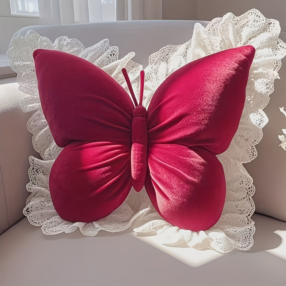 Butterfly Shaped Throw Pillow 3D Bow Decorative Cute Accent Pillow for Bed Sofa Couch Velvet Soft Polyester Fill Whimsical Home Decor Gift Multiple Colors 40x28cm - product image 3