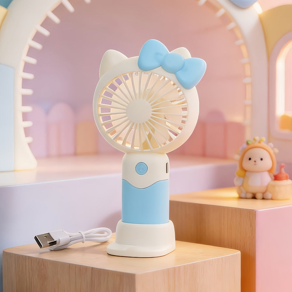 Hello Kitty Mini Fan USB Rechargeable Handheld Portable | Cute Sanrio Detachable Desktop Electric Fan for Girls Kids | 2-in-1 Handheld & Desk Fan for Travel Office School Home | Bl - product image 3
