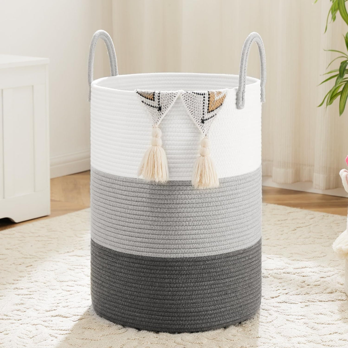 Collapsible Laundry Basket, Woven Rope Laundry Hamper, 12.15gal/15.85gal/21.13gal/26.42gal Laundry Bag for Decor Storage of Dirty Clothes, and Blankets in - product image 23