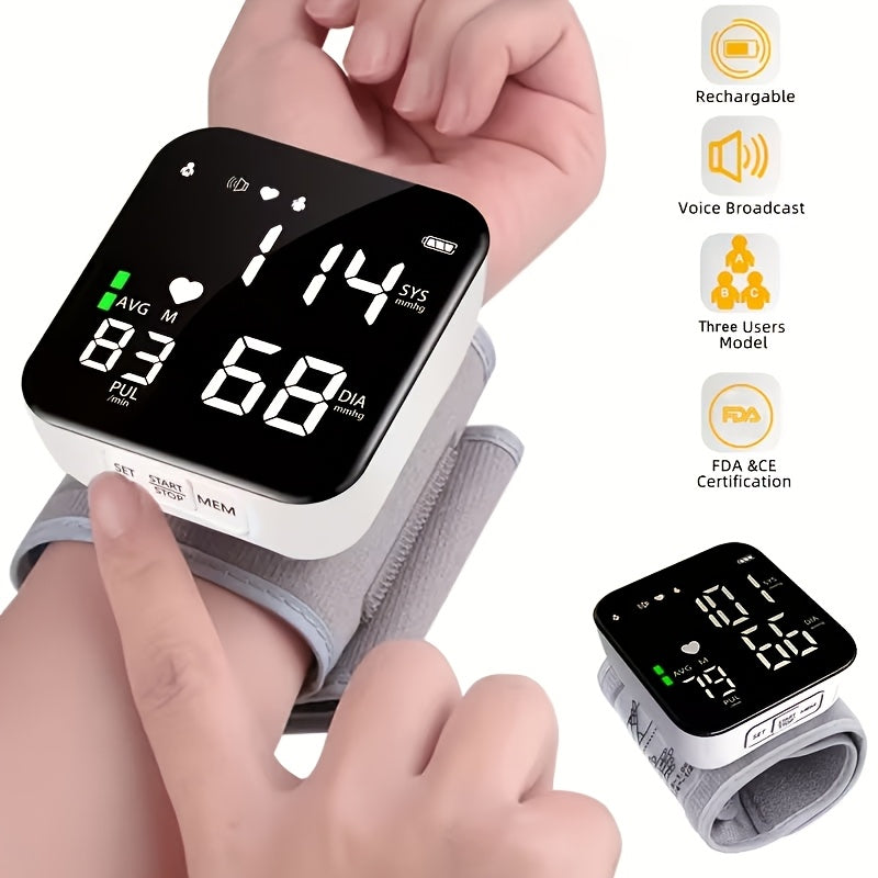 Automatic Wrist Blood Pressure Monitor with Large LCD Screen - Digital Blood Pressure Cuff with Hypertension Detector, Heart Rate & Pulse Meter - product image 16
