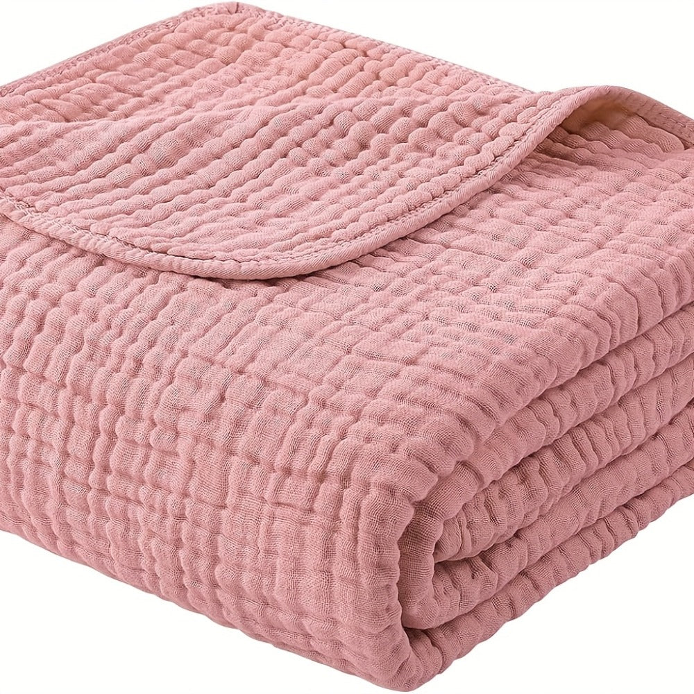 Morandi Cotton Muslin Blanket 6-Layer – Soft Gauze Throw for Couch & Bed, Lightweight Breathable All Season, Machine Washable, 6 Colors - product image 4
