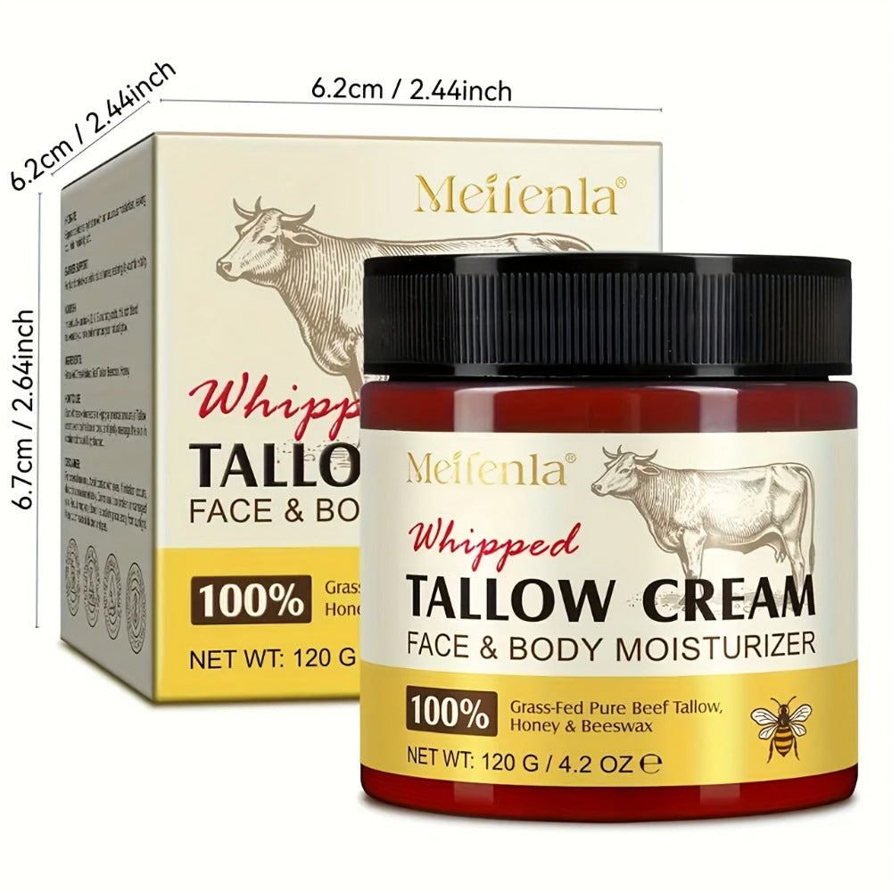 Whipped Tallow Cream 120g Grass-Fed Beef Tallow Honey Beeswax Moisturizing Face Body Hand Cream All Skin Types No Artificial Fragrance Skin Barrier Support - product image 6