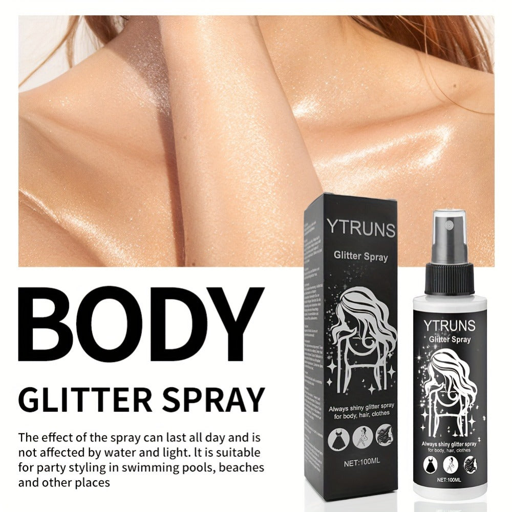 Body Shimmer Spray for Women – Star-Shaped Glitter Sparkle Mist 100ml Hydrating Formula for Body Hair & Clothes, Daily Wear Festival Rave Photoshoot Glow - product image 8