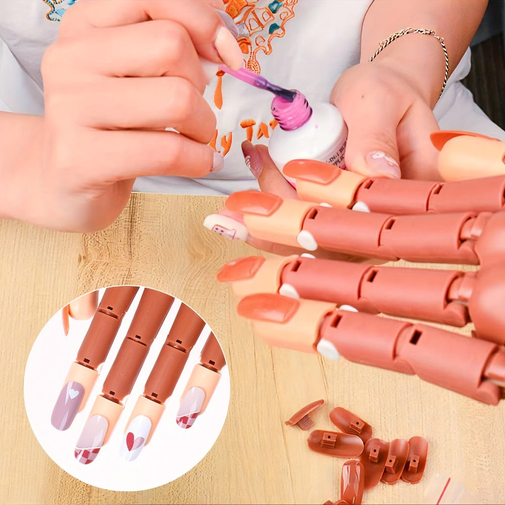 Nail Practice Hand Flexible Fake Hand Model Training Kit for Acrylic Nail Art – Nail Glove Set with Pink Hand Mold for Beginners & Professional Nail Technicians - product image 6