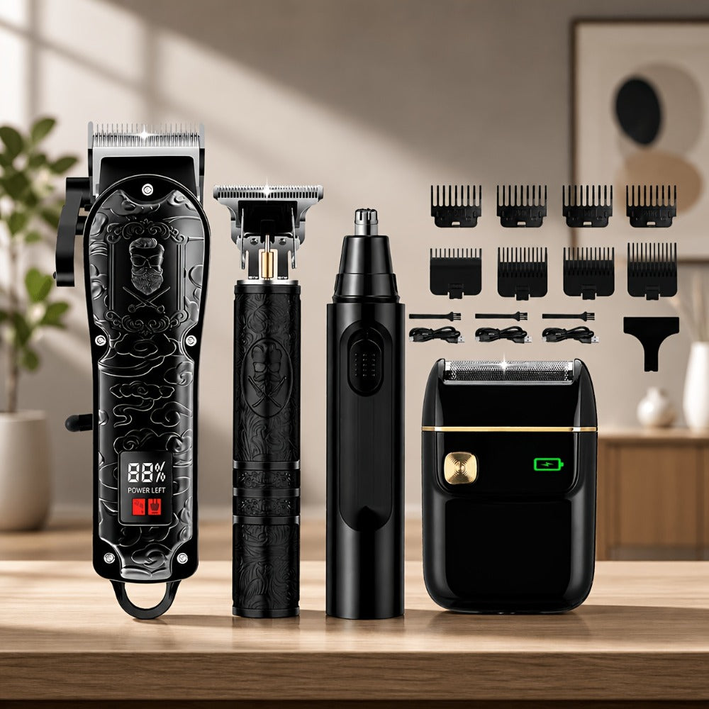 Men's Grooming Kit Hair Clipper & Electric Shaver USB Rechargeable Cordless LED Display – Precision Beard Trimmer Face Shaver Set for Hair Trimming Styling, Grooming Gift for Dad H - product image 7