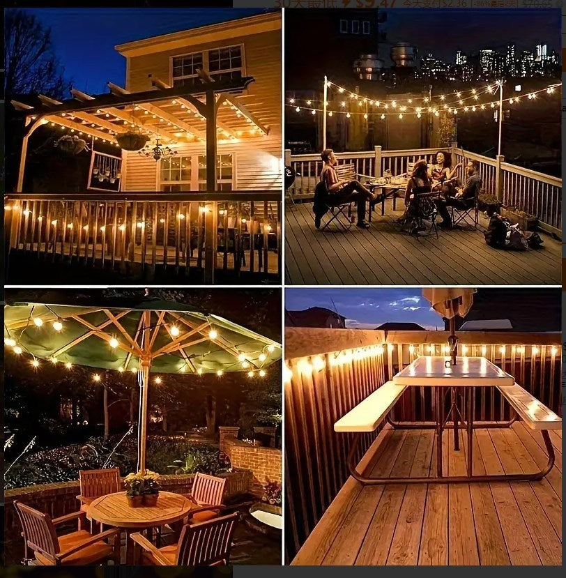 100ft/50ft Waterproof LED String Lights with Shatterproof ST38, Dimmable Outdoor Lights Suitable for Yard, Pool, Camping, Wedding & Garden Decor, 4 Mode - product image 16