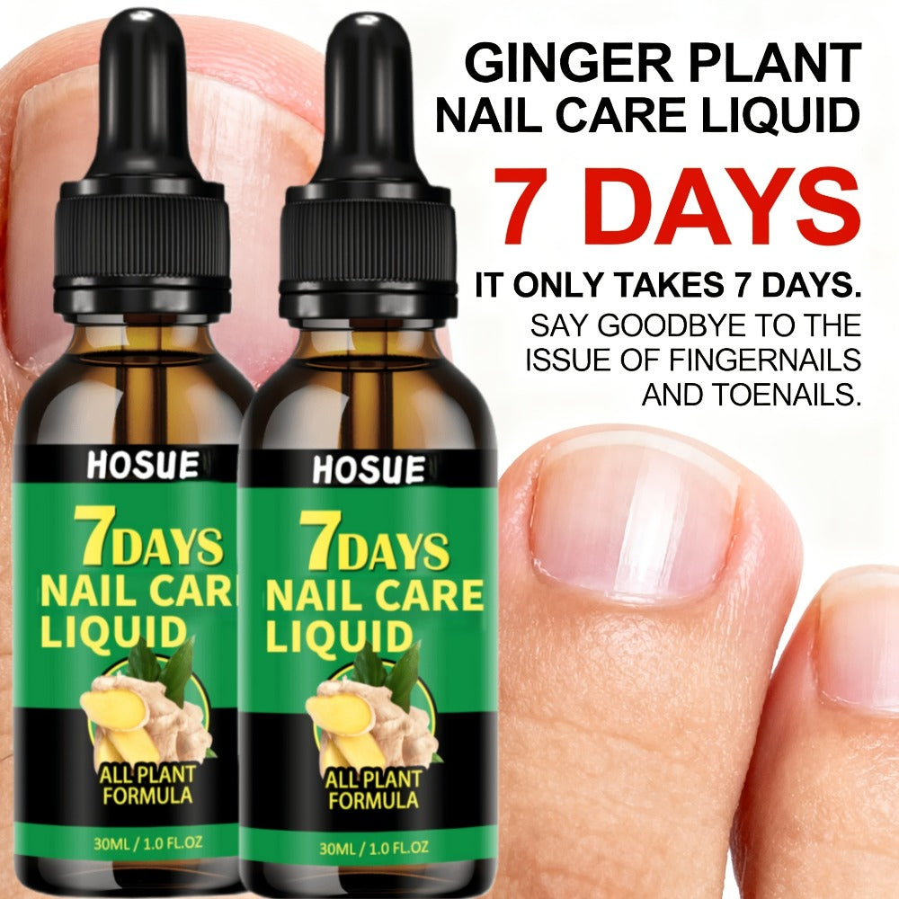 Ginger Nail Care Liquid 7-Day Repair 2-Piece Set 1.01oz Each – HOSUE Plant-Based Formula for Yellowing Gray Uneven Discolored Nails, Daily Nail Treatment Serum for Women & Men, Nai - product image 3