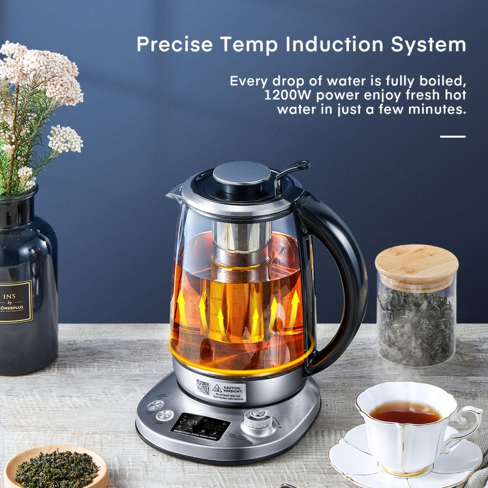 Electric Tea Kettle with 9 Temperature Control Presets – 1.7L Borosilicate Glass Kettle, 1200W, Removable Infuser, 2-Hour Keep Warm, Stainless Steel Hot Water & Tea Pot for Home &  - product image 4