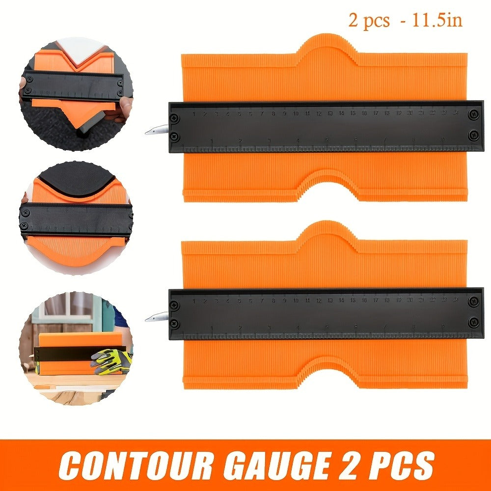 Contour Gauge Profile Shape Replicator Tool 2-Pack Adjustable Precision Irregular Shape Measuring Ruler for Woodworking Tile Carpet Laminate Corners DIY Projects - product image 2