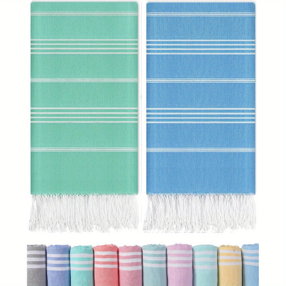 Turkish Beach Towels 2 Pack Sand Free Quick Dry Oversized Extra Large Lightweight Sandproof Compact Pool Swim Travel Camping Vacation Gift for Men Women Yellow Orange Blue Pink Pur - product image 7