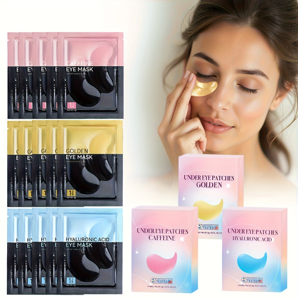 Collagen Eye Mask Patches 40 Pairs – Caffeine & Aloe Vera Under Eye Patches 4 Types Eye SPA Multi-Color Depuff Dark Circle Moisturizing Daily Eye Care Gift Set for Women - product image 2