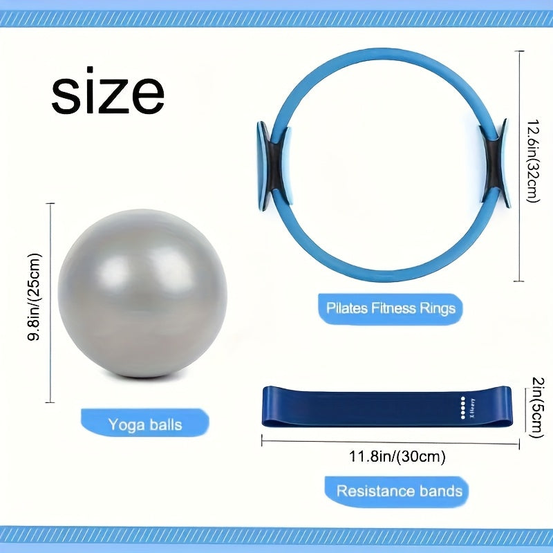 Yoga Pilates Ring Set 8-Piece | TPE Non-Slip Exercise Rings for Flexibility, Strength Training & Body Shaping, Home Workout Fitness Equipment for Women