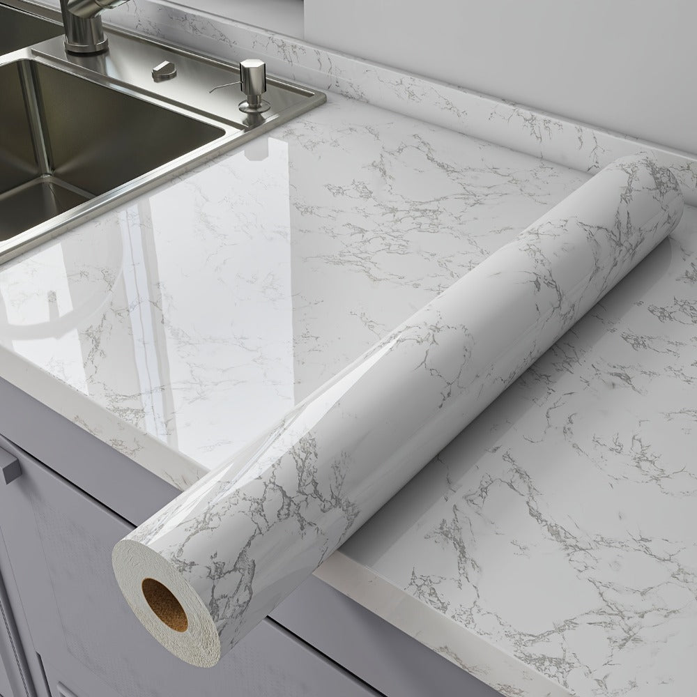 Marble Peel and Stick Wallpaper Roll - Waterproof Oil-Proof Self-Adhesive Wall Contact Paper for Kitchen Backsplash Bathroom Countertop - product image 5