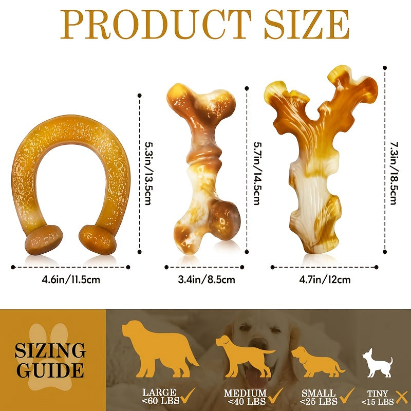 Dog Chew Toys for Aggressive Chewers 3 Pack | Indestructible Tough Dog Toys for Large Breed Heavy Chewers, Durable Rubber Chew Toy Set for Big Dogs, Puppy - product image 2