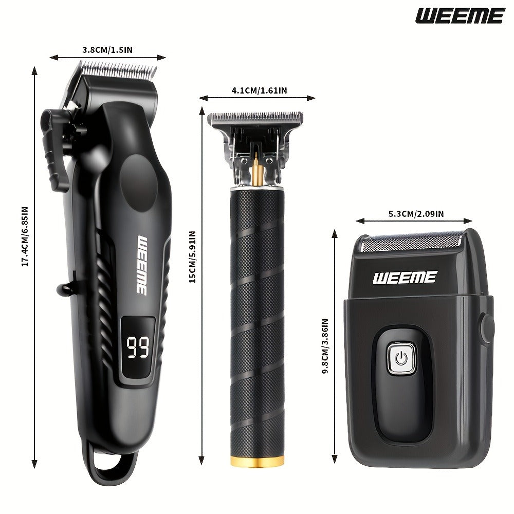 Men's Professional Grooming Kit – Cordless Rotary Shaver & T-Blade Trimmer, Type-C Charging, 6 Adjustable Combs, Non-Slip Beard Shaper for Travel & Family Haircut - product image 2