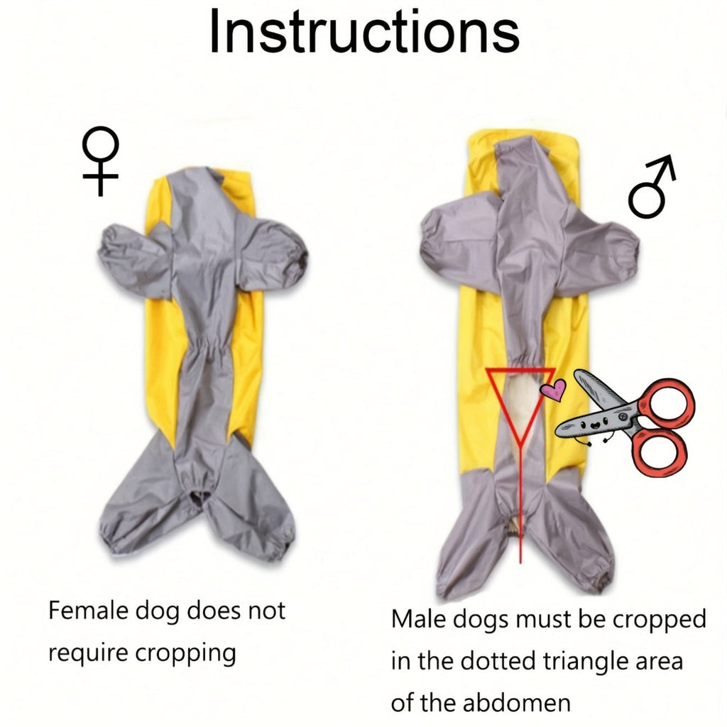 Dog Raincoat Full Body Waterproof | Blue Polyester Rain Jacket with Hood & Footies for Small Medium Large Dogs, Hassle-free Hook-and-Loop Closure, All-Breed - product image 2